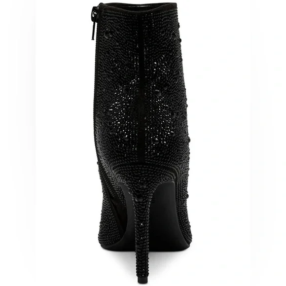 INC International Concepts Black Glitter Heeled Boots‎ - Picture 3 of 7